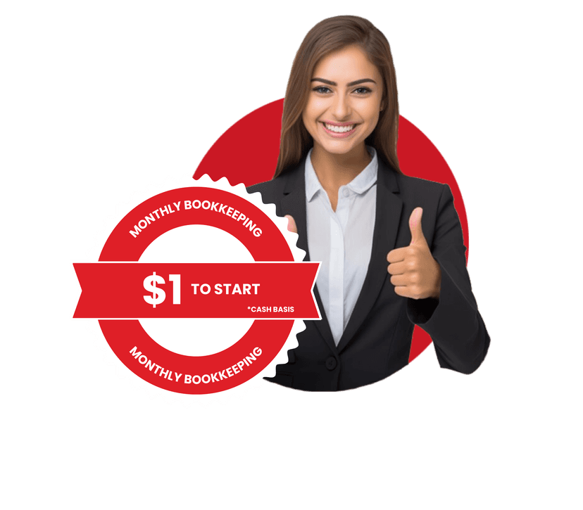 $1 to start monthly bookkeeping